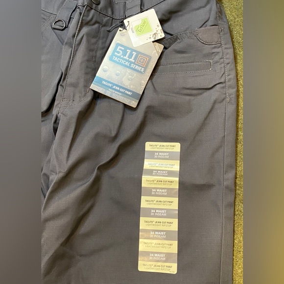 NEW 5.11 Taclite Jean-Cut Pants, Men’s 34 Waist 30 Inseam, Color-Charcoal - Picture 3 of 9